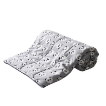 Grey Panda Pattern Printed Blanket 100% High Quality Organic Cotton Kids Cartoon Blankets